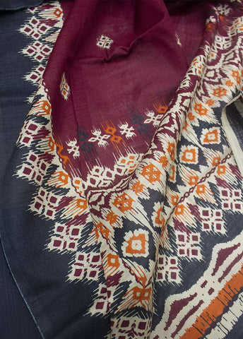 WKU-0257- 3 Piece Khaddar Printed UnStitched Suit