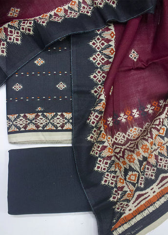 WKU-0257- 3 Piece Khaddar Printed UnStitched Suit