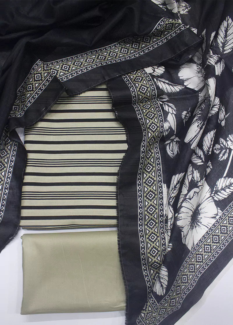 WKU-0258 - 3 Piece Khaddar Printed UnStitched Suit