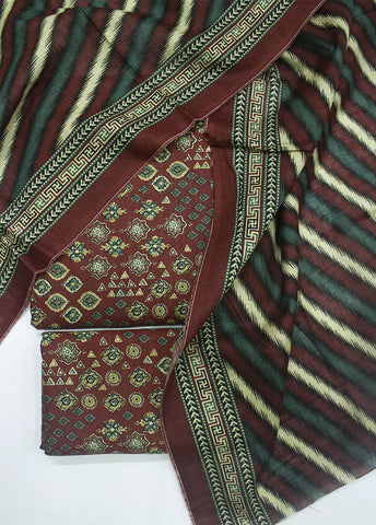 WKU-0262- 3 Piece Khaddar Printed UnStitched Suit