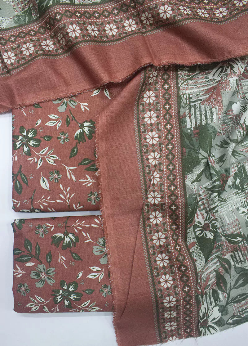 WKU-0263- 3 Piece Khaddar Printed UnStitched Suit