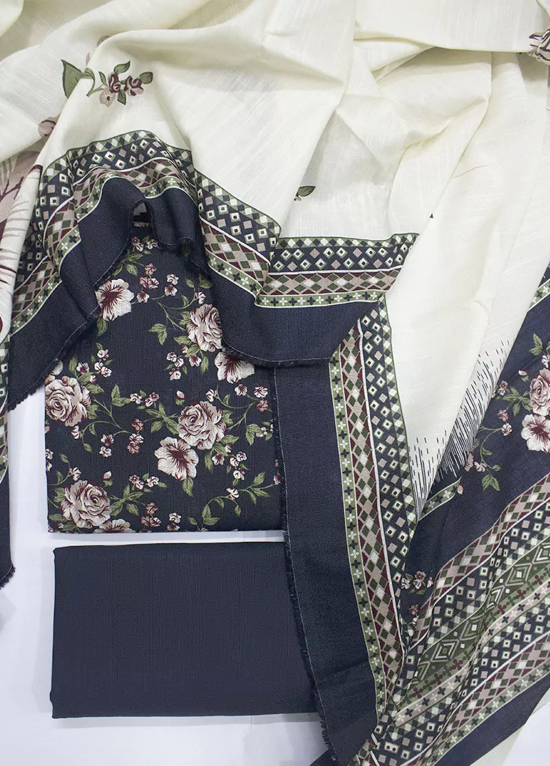 WKU-0265 - 3 Piece Khaddar Printed UnStitched Suit