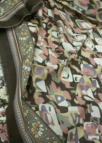 WKU-0266- 3 Piece Khaddar Printed UnStitched Suit