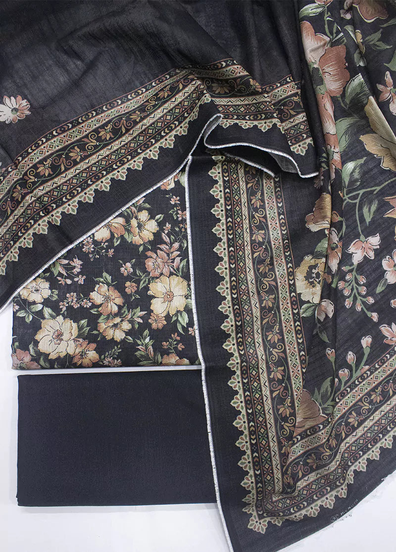 WKU-0269- 3 Piece Khaddar Printed UnStitched Suit