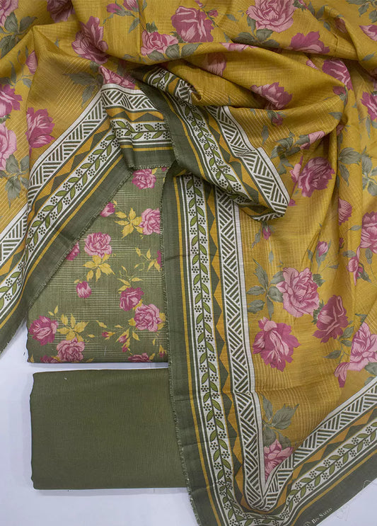WKU-0270- 3 Piece Khaddar Printed UnStitched Suit