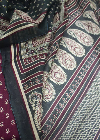 WKU-0271- 3 Piece Khaddar Printed UnStitched Suit