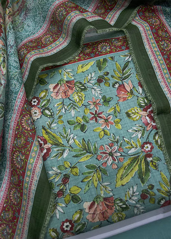 WKU-0272- 3 Piece Khaddar Printed UnStitched Suit
