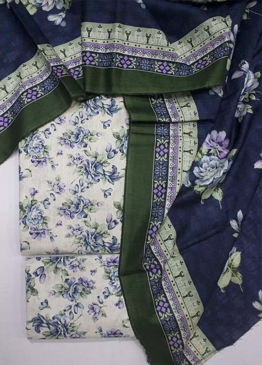 WKU-0276- 3 Piece Khaddar Printed UnStitched Suit