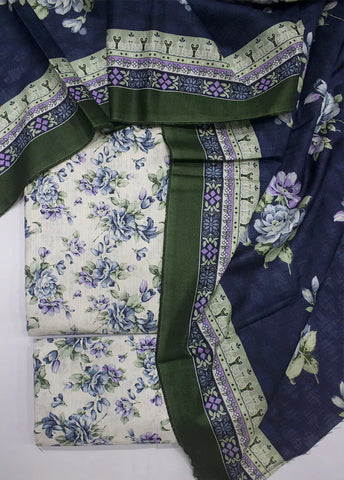 WKU-0276- 3 Piece Khaddar Printed UnStitched Suit