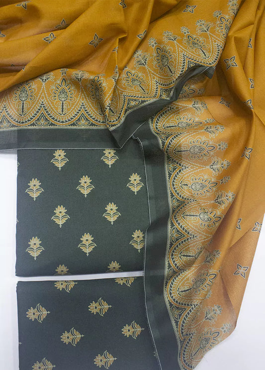 WKU-0279- 3 Piece Khaddar Printed UnStitched Suit