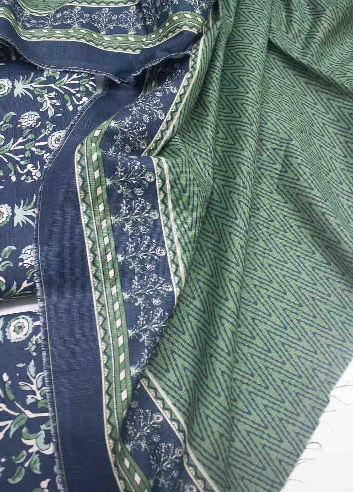 Bin Saeed Fabric - WKU-028-3 Piece Khaddar Printed UnStitched Suit