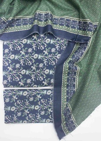 Bin Saeed Fabric - WKU-028-3 Piece Khaddar Printed UnStitched Suit