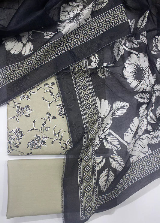 WKU-0281- 3 Piece Khaddar Printed UnStitched Suit