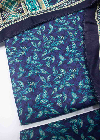 Bin Saeed Fabric - WKU-036-3 Piece Khaddar Printed UnStitched Suit