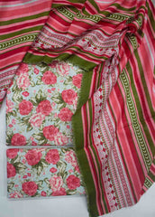 WKU-038-3 Piece Khaddar Printed UnStitched Suit