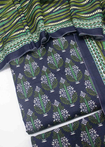 Bin Saeed Fabric - WKU-039-3 Piece Khaddar Printed UnStitched Suit
