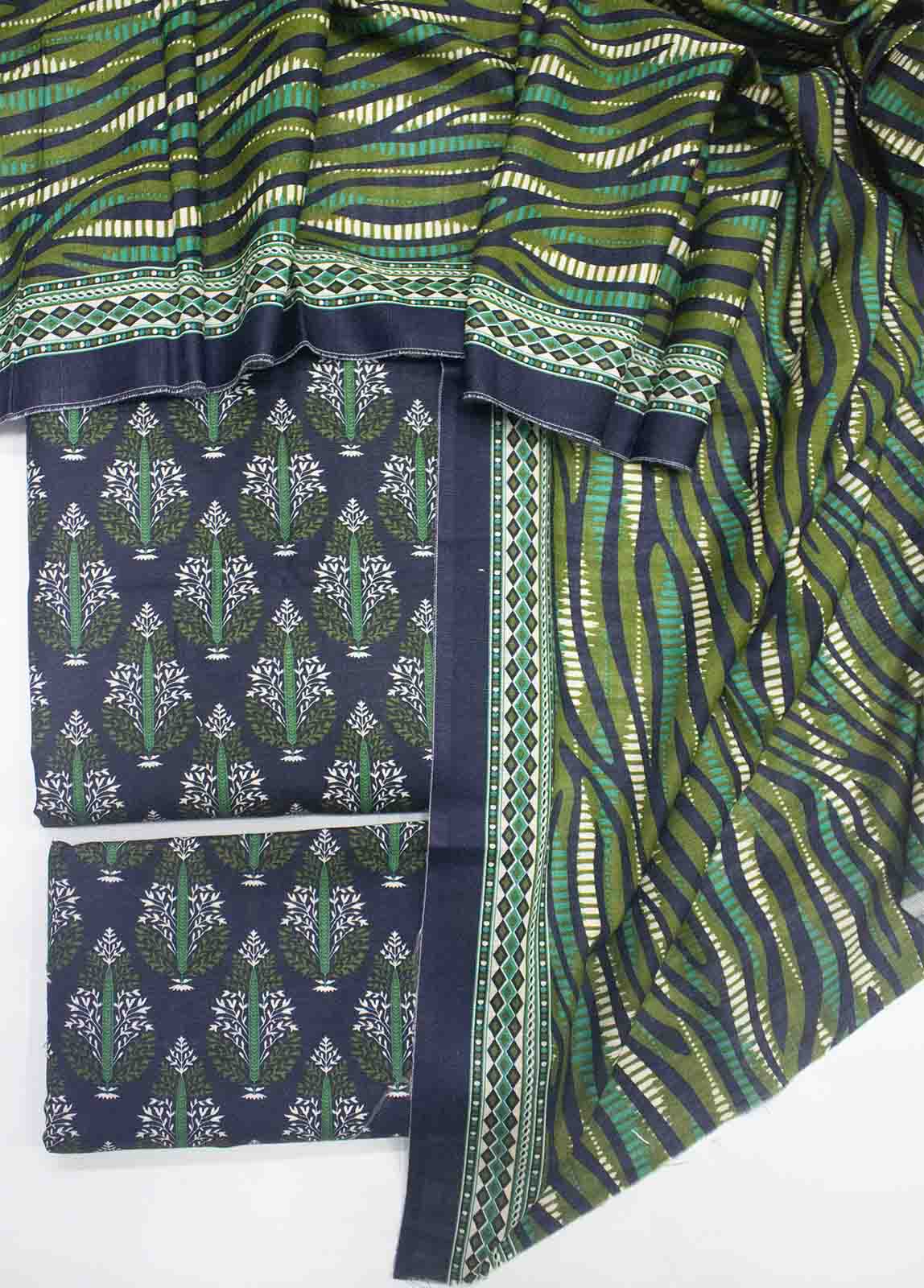 Bin Saeed Fabric - WKU-039-3 Piece Khaddar Printed UnStitched Suit