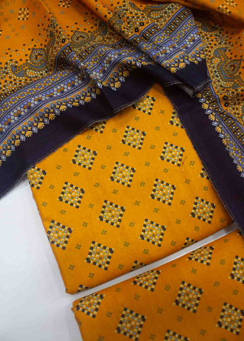 Bin Saeed Fabric - WKU-042-3 Piece Khaddar Printed UnStitched Suit