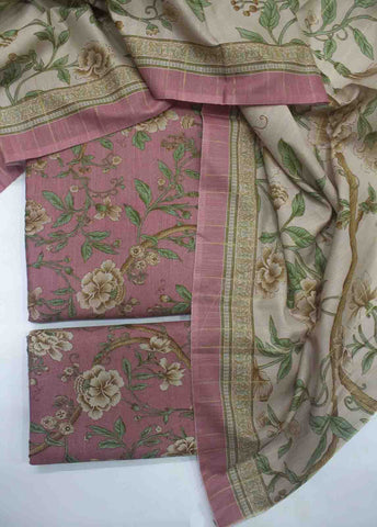 Bin Saeed Fabric - WKU-043-3 Piece Khaddar Printed UnStitched Suit