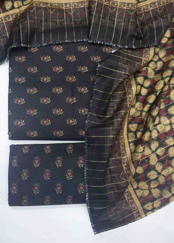 Bin Saeed Fabric - WKU-044-3 Piece Khaddar Printed UnStitched Suit