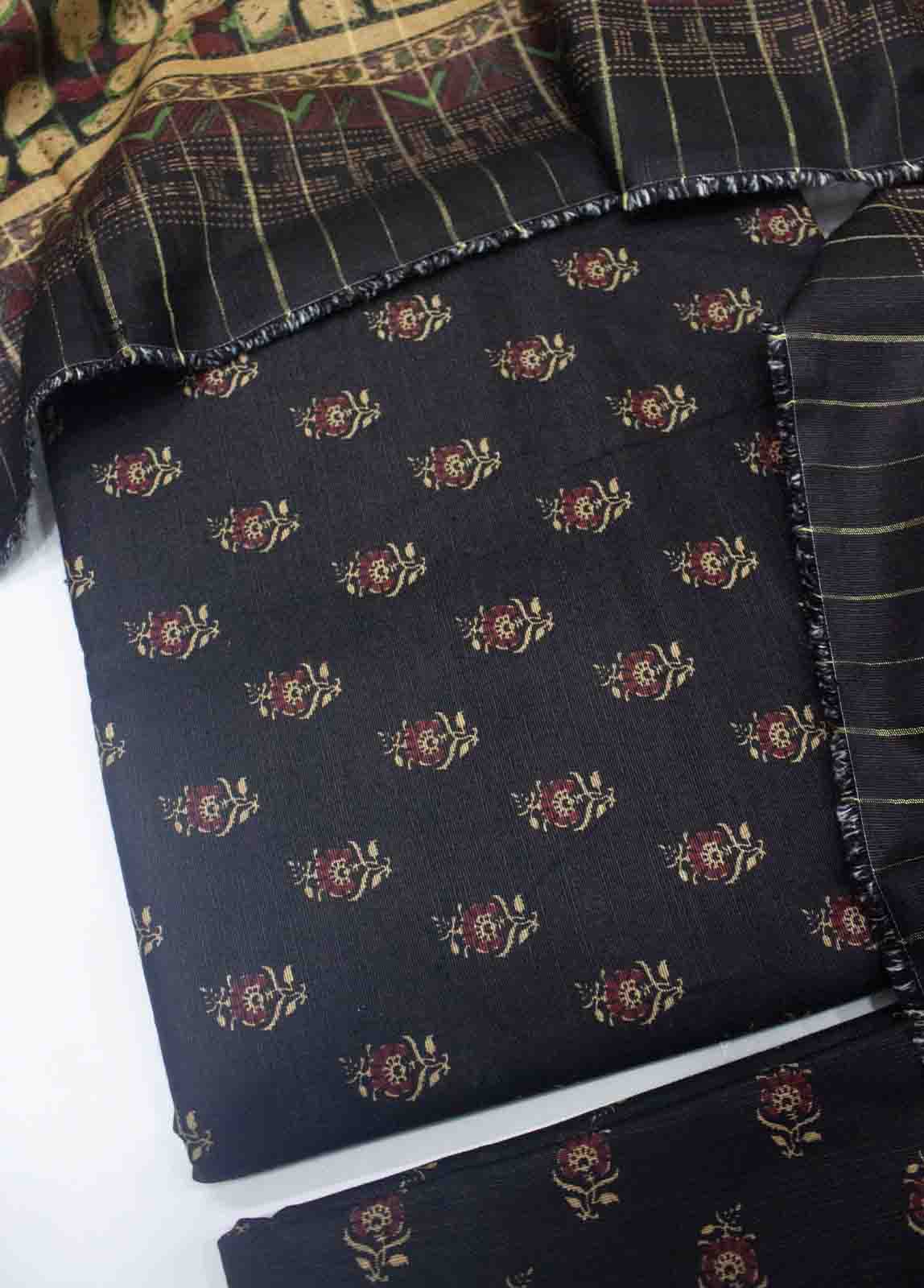 Bin Saeed Fabric - WKU-044-3 Piece Khaddar Printed UnStitched Suit