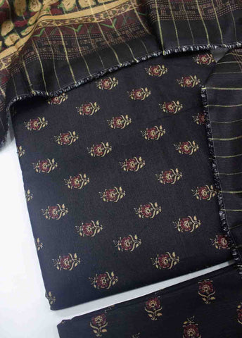 Bin Saeed Fabric - WKU-044-3 Piece Khaddar Printed UnStitched Suit