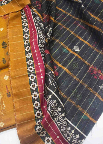 Bin Saeed Fabric - WKU-045-3 Piece Khaddar Printed UnStitched Suit