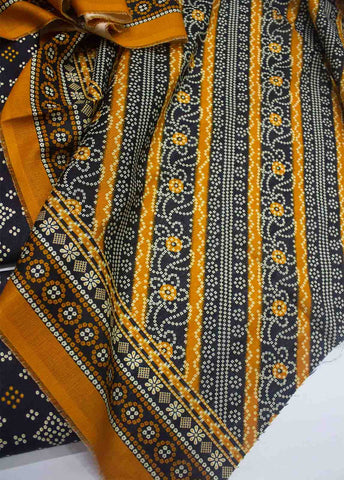 Bin Saeed Fabric - WKU-047-3 Piece Khaddar Printed UnStitched Suit