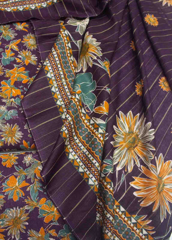 Bin Saeed Fabric - WKU-048-3 Piece Khaddar Printed UnStitched Suit