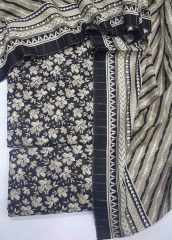 Bin Saeed Fabric - WKU-049-3 Piece Khaddar Printed UnStitched Suit