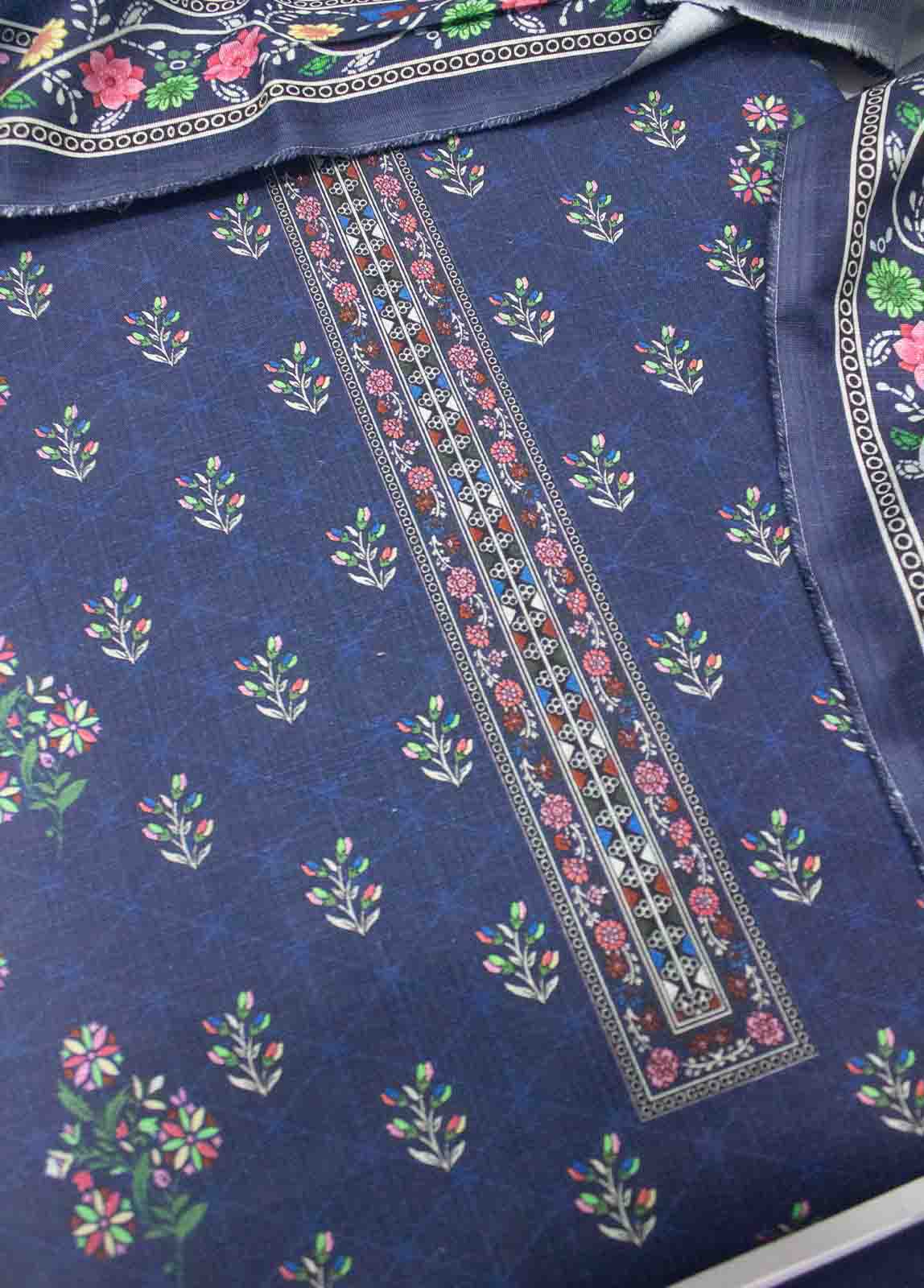 Bin Saeed Fabric - WKU-089-3 Piece Khaddar Printed UnStitched Suit