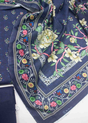 Bin Saeed Fabric - WKU-089-3 Piece Khaddar Printed UnStitched Suit