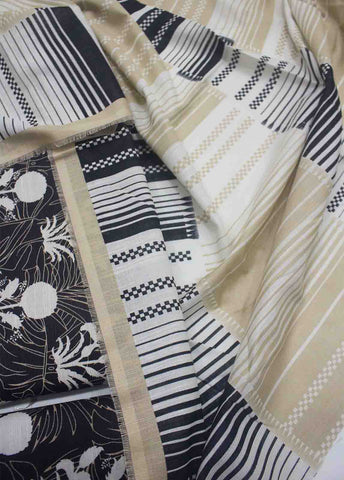 Bin Saeed Fabric - WKU-099-3 Piece Khaddar Printed UnStitched Suit