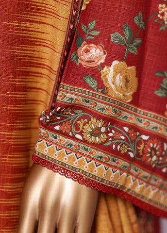 WKZC-2590- 3 Piece Khaddar Printed Stitched Suit