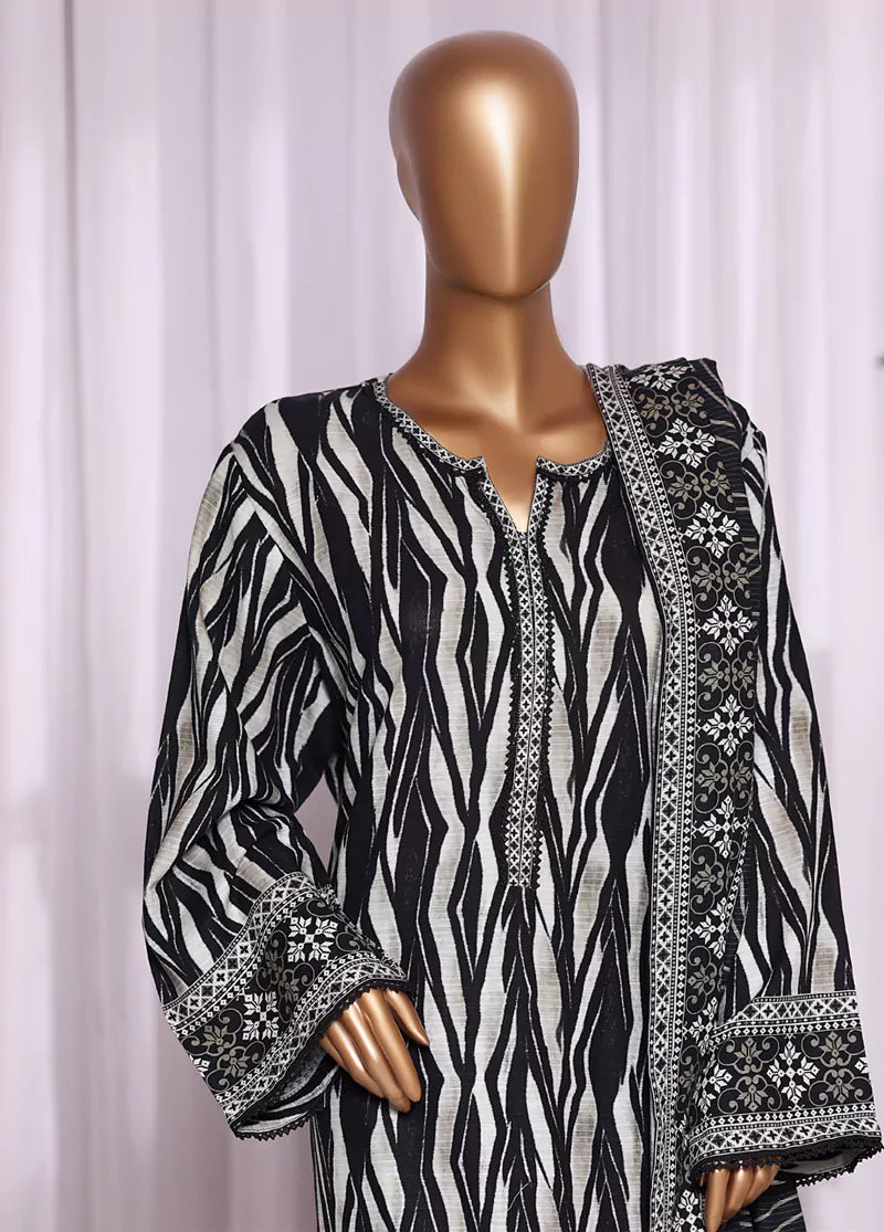 WKZC-2595- 3 Piece Khaddar Printed Stitched Suit