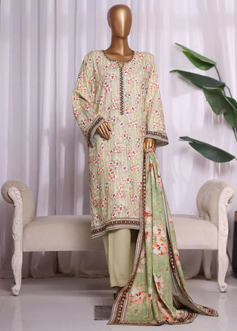 WKZC-2598- 3 Piece Khaddar Printed Stitched Suit