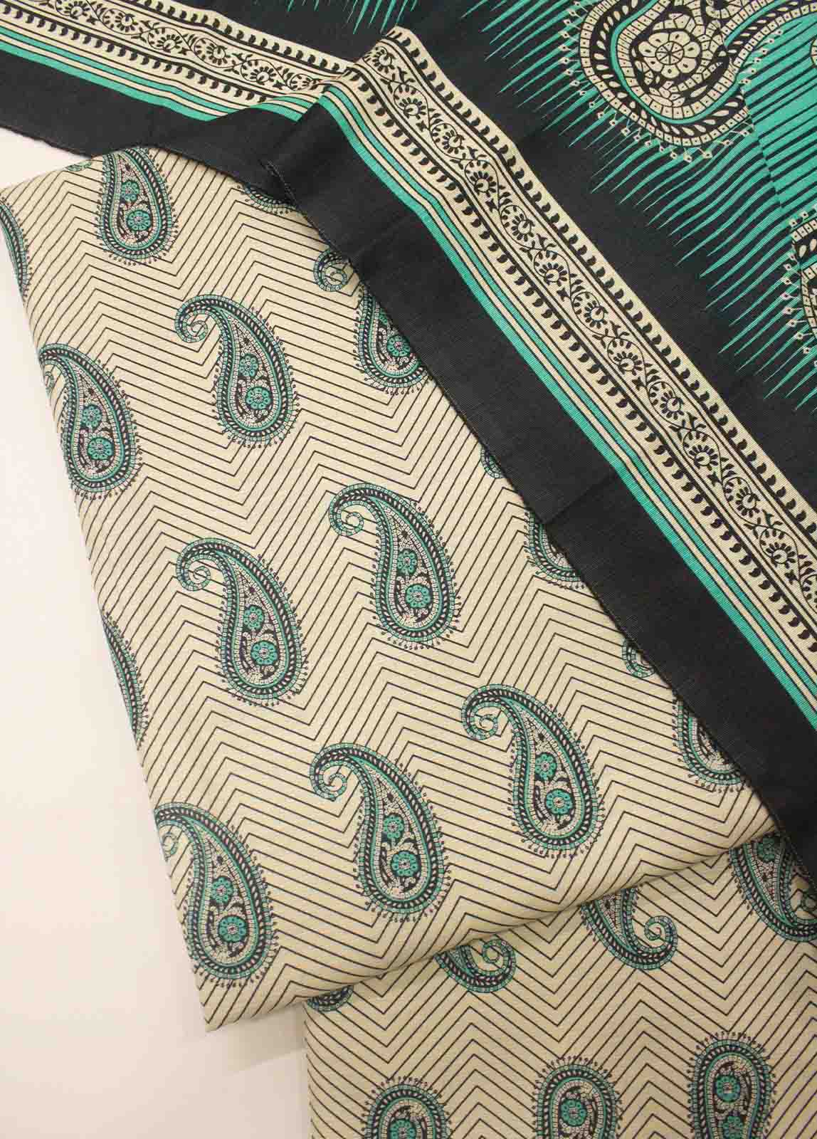 Bin Saeed Fabric - WK_R_002-3 Piece Khaddar Printed Unstitched Suit