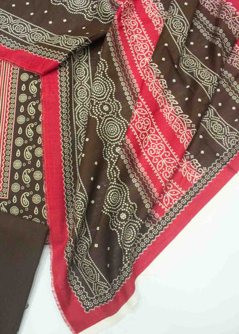 Bin Saeed Fabric - WK_R_003-3 Piece Khaddar Printed Unstitched Suit