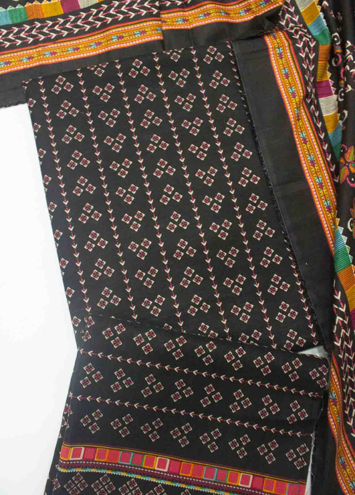 Bin Saeed Fabric - WK_R_010-3 Piece Khaddar Printed Unstitched Suit