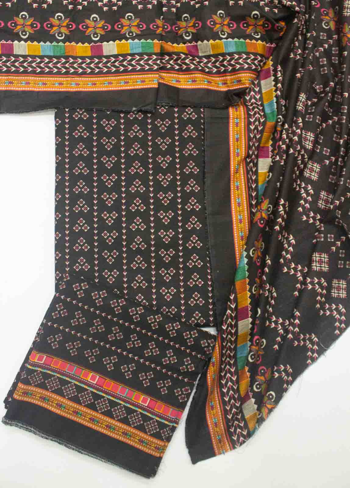 Bin Saeed Fabric - WK_R_010-3 Piece Khaddar Printed Unstitched Suit