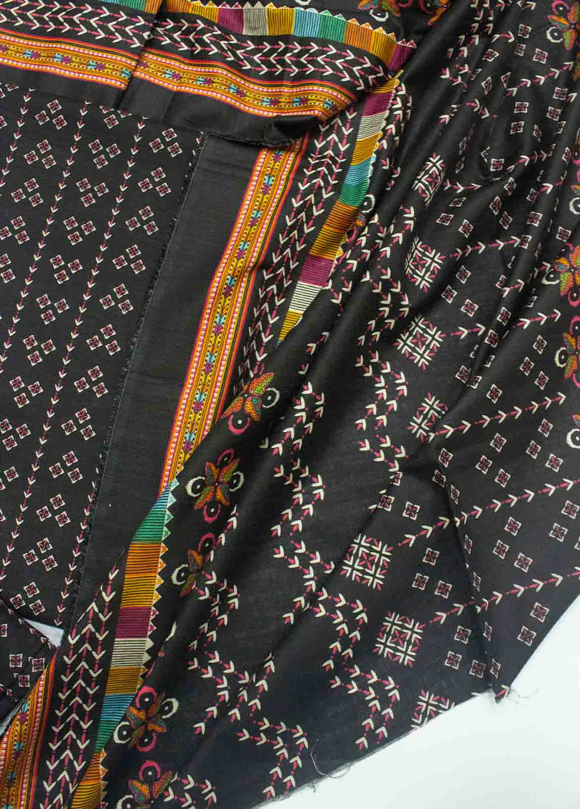 Bin Saeed Fabric - WK_R_010-3 Piece Khaddar Printed Unstitched Suit