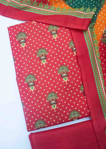 Bin Saeed Fabric - WK_R_011-3 Piece Khaddar Printed Unstitched Suit