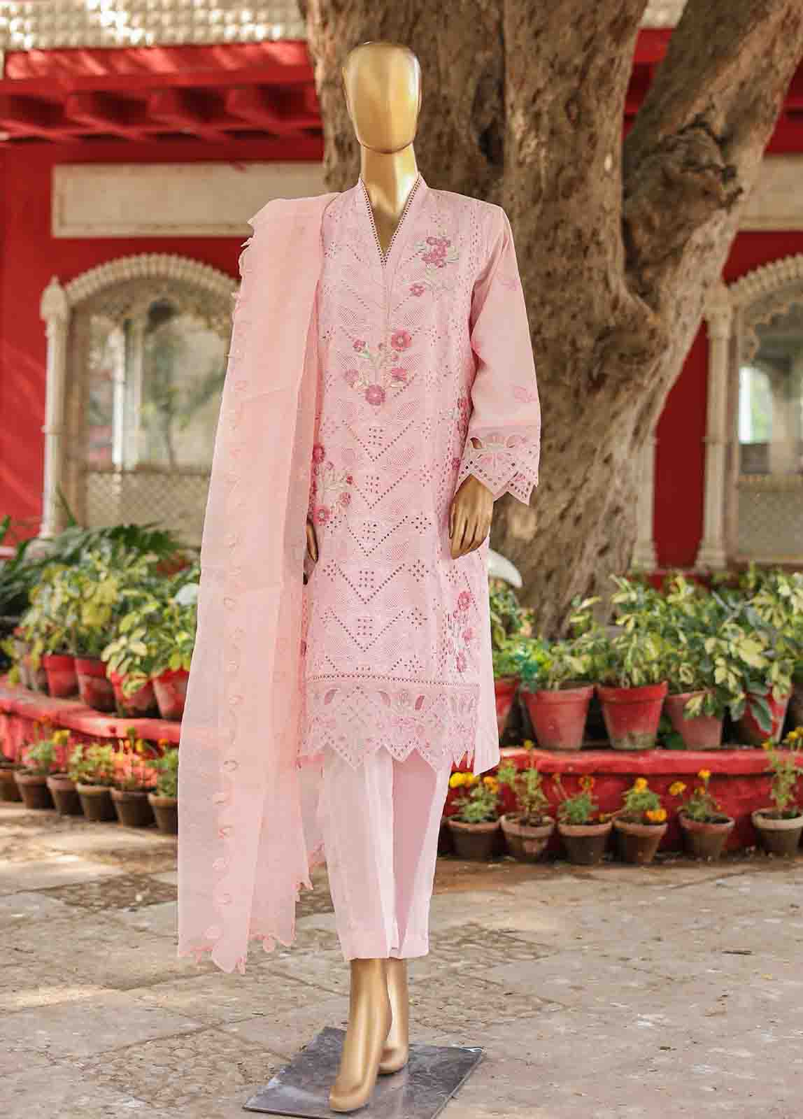 Bin Saeed Fabric - WTF-004 C- 3 Piece Embroidered Stitched Suit