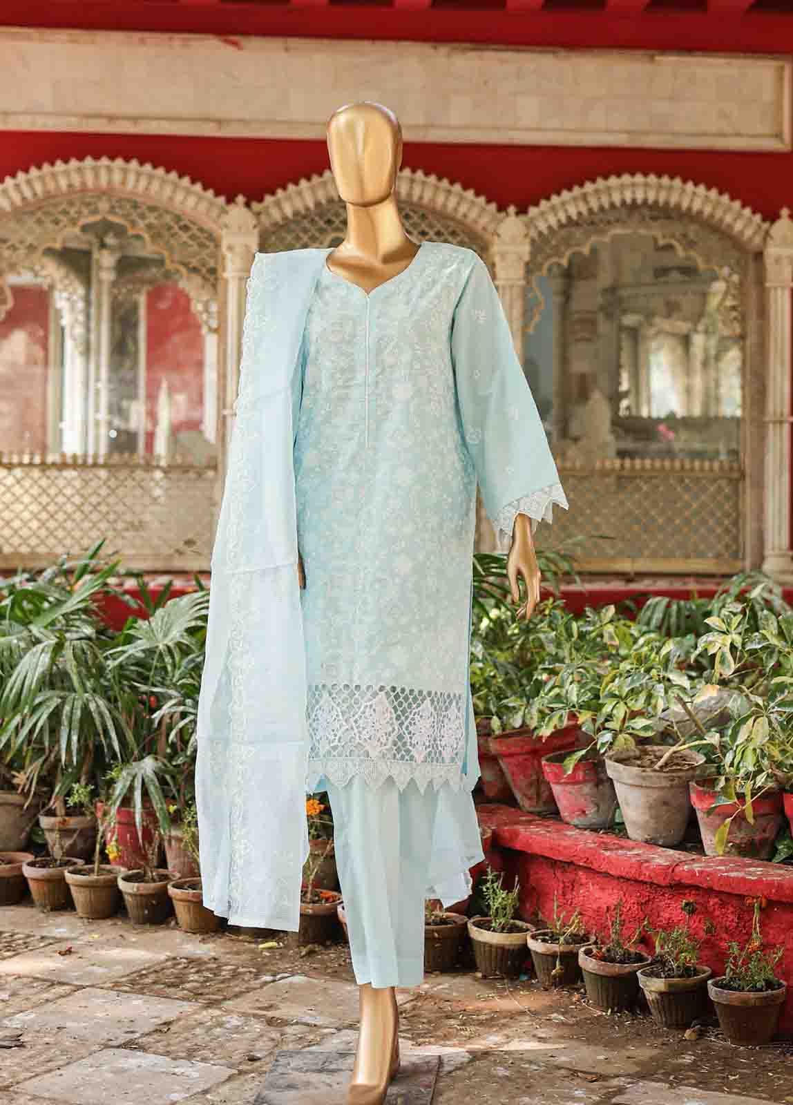 Bin Saeed Fabric - WTF-007 A- 3 Piece Embroidered Stitched Suit