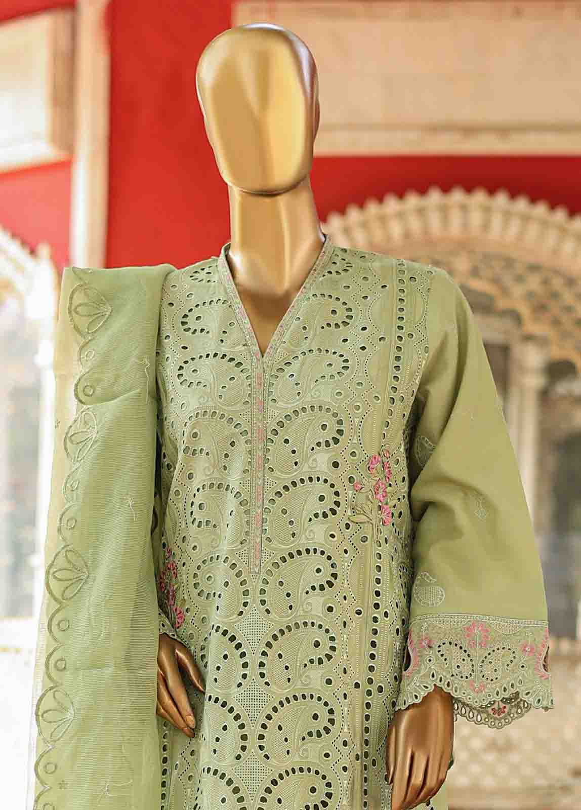 Bin Saeed Fabric - WTF-011 C- 3 Piece Embroidered Stitched Suit