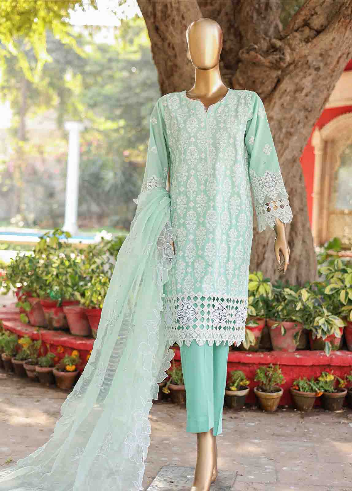 Bin Saeed Fabric - WTF-016 C- 3 Piece Embroidered Stitched Suit