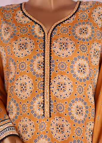 ZC-2581- 3 Piece Printed Viscose Cotton Stitched Suit