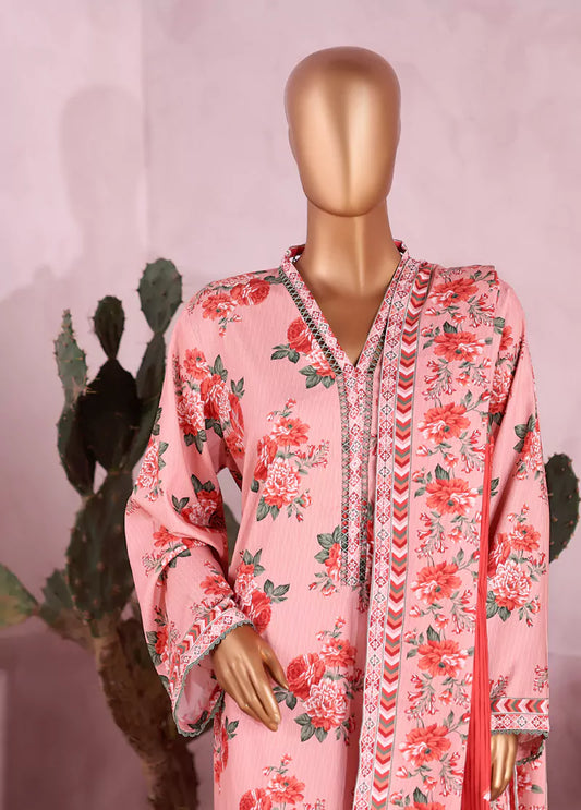 ZC-2584- 3 Piece Printed Viscose Cotton Stitched Suit