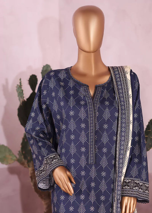 ZC-2585- 3 Piece Printed Viscose Cotton Stitched Suit