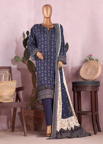 ZC-2585- 3 Piece Printed Viscose Cotton Stitched Suit